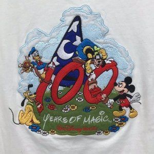 Walt Disney LG 100 Years of Magic Vintage T Shirt Short Sleeve